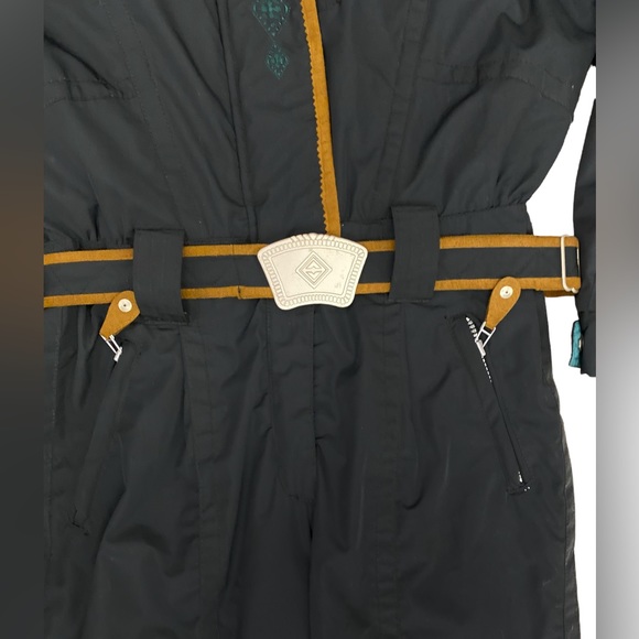 Obermeyer Gallivant ll Embroidered Hooded Ski Jumpsuit  Size petite 8 Teal grey - Picture 4 of 14